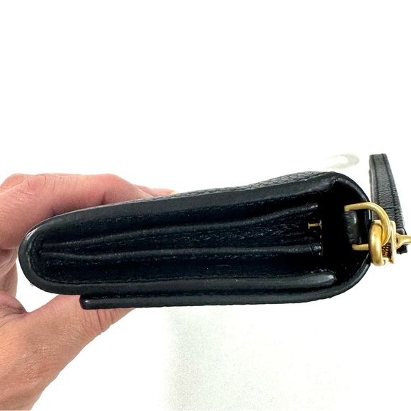 Tory Burch Britten Envelope Wallet Black Pebbled Leather - Picture 8 of 13